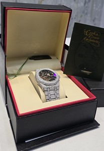Montre de luxe entièrement sertie de diamants Moissanite VVS – Bijoux Hip-hop et autres bijoux - Product Image 2