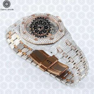 Montre de luxe Charm Jewells en acier inoxydable, boîtier carré de 40 mm, mouvement mécanique analogique, mode masculine, accents de diamants, 10 bars - Product Image 3