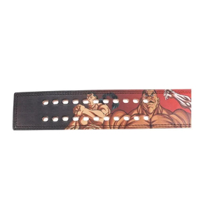 Adjustable Cowhide Weightlifting <b>Belt</b> Lever Buckle Non-Slip 15 lb Load Capacity <b>Red</b> Anime Design for Power Training Adult Use - Product Image 5