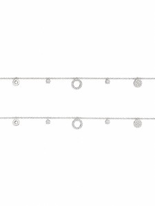 925 Sterling Silver Charm <b>Anklet</b> with Cubic Zirconia Circle and Disc Charms High Polish Women Jewelry Daily Wear Gift Beach Part - Product Image 3