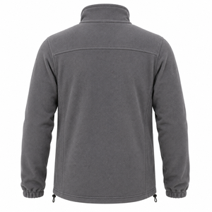 Chaqueta de Forro Polar Personalizada para Hombre, con Cierre Completo, Cuello Alto, Bolsillos con Cremallera, Abrigo Cálido para Invierno, Tono Neutro, Chaqueta de Forro Polar Personalizada - Product Image 2