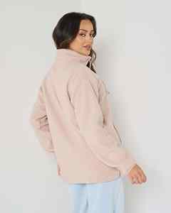 Sweat à capuche demi-zip en polaire sherpa personnalisé pour femme, vêtements d'hiver OEM sous marque privée, sweats à capuche pour femme - Product Image 3