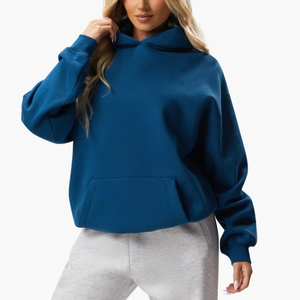 Custom Women Oversized <b>Fleece</b> <b>Hoodie</b> Long Cotton Pullover Sweatshirt, Plus-Size Streetwear <b>Hoodies</b> with Oem Service New Design - Product Image 2