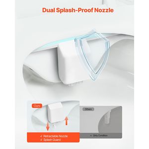 Accesorio de Bidé con Doble Boquilla Retráctil para Inodoro, Asiento de Bidé No Eléctrico con Presión de Agua Ajustable, Fácil Instalación - Product Image 4