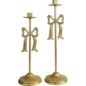 Modern Look Silver Stainless Steel Candlestick Holder Set Of 2 <b>Taper</b> <b>Candle</b> Holders For Home Wedding Decoration - Product Image 6