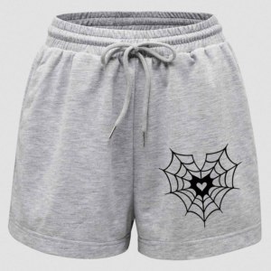 Shorts de Cintura Alta de Lona Tejida, Estilo Urbano, con Detalle de Botones, Color Sólido, Transpirables, Ecológicos, de Secado Rápido, Cintura Elástica, para Mujer - Product Image 5