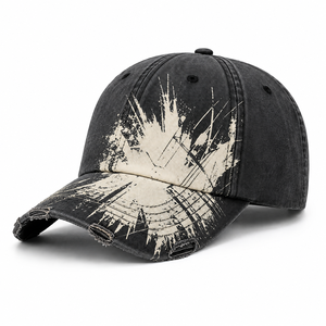 Custom Screen Printed Distressed Baseball Cap | Vintage Washed Cotton Adjustable Dad Hat | OEM & ODM Fashion Sports Cap - Product Image 6