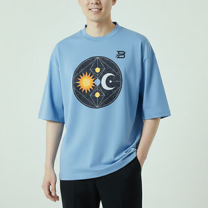 เสื้อยืดแขนสั้นลำลองทรงบ็อกซี่สำหรับผู้ชาย เสื้อยืดทรงบ็อกซี่เข้ารูป ผลิตจากผ้าฝ้าย เสื้อยืดทรงบ็อกซี่สำหรับผู้ชายสำหรับขายออนไลน์ ผลิตในประเทศปากีสถาน - Product Image 1