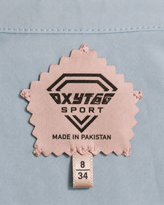 Étiquette de vêtement ronde en tissu Oxytag Sport, fabriquée au Pakistan, taille 8/34, découpée au laser, imprimée, étiquette principale, prix de gros, OEM personnalisé - Product Image 5