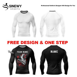 Rashguard MMA personnalisé uni à manches longues respirant unisexe en Spandex/Polyester pour la vente en gros – Créez votre propre rashguard noir - Product Image 5