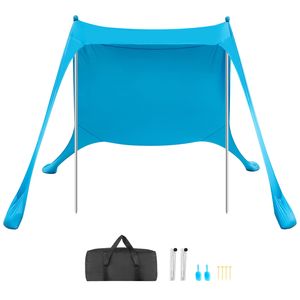 Tenda da Spiaggia UPF50+ con Protezione Solare, Altezza 6.6 ft, con Sacchi di Sabbia per Stabilità, Pali 7.5x7.5 ft, Gazebo Facile da Montare per l'Estate - Product Image 1