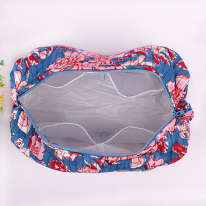 Bolsa de Maquillaje Portátil Grande, Ecológica, Acolchada, de Algodón, con Estampado a Mano, Lavable, con Cierre, Estilo Lujoso - Product Image 5