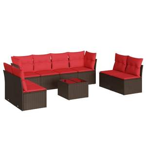 Juego de sofás de patio de ratán sintético marrón de 9 piezas con cojines, elegante colección de muebles para exteriores - Product Image 2