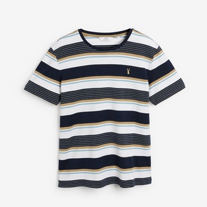 Camiseta de Manga Corta a Rayas Informal para Hombre, Ligera, Transpirable, 100% Algodón - Product Image 2