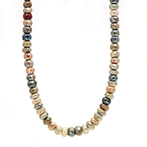 Classic Natural Silverite Strand Necklace 925 Sterling Silver Handmade Gemstone Jewelry Women 16 Inch Elegant Design Gift - Product Image 1