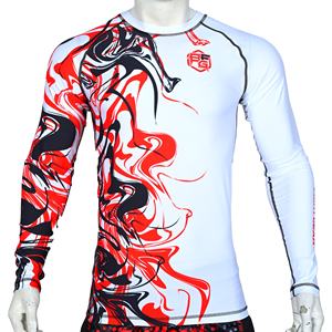 Venta al por mayor de alta calidad UPF50 + UV protección solar logotipo personalizado manga larga compresión MMA Rash Guard camisa artes marciales desgaste - Product Image 1
