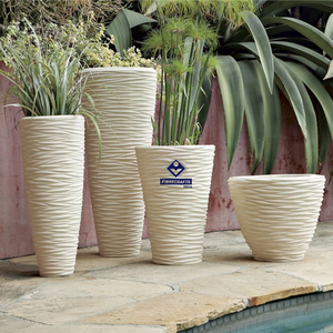 2026 Traditional Indoor/Outdoor PE Coated FRP Floor Planters Indian Style Inspired Flower Pots Home Decor Hotels Offices - Product Image 6