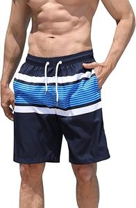 Shorts de Baño para Hombre, de Poliéster, Secado Rápido, Anti-Humedad, con Bolsillos, Logotipo Frontal, Cierre de Botón, Largo Medio, Estilo Casual - Product Image 1