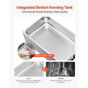 Scaldavivande Elettrico Commerciale 1200W in Acciaio Inox, Riscaldamento Rapido, da Banco, per Buffet, Bain Marie, Controllo Manuale della Temperatura, Tre Scomparti - Product Image 5