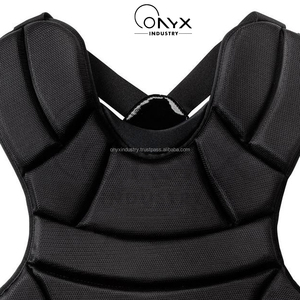 Protège-poitrine de baseball noir uni pour jeunes et adultes, léger, respirant, résistant aux chocs, rembourrage flexible - Product Image 5