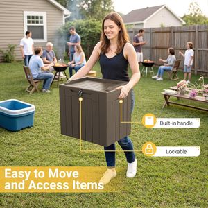 Contenitore da Esterno da 31 Galloni con Coperchio Resistente ai Raggi UV, Impermeabile per Mobili da Giardino, Attrezzi da Giardino, Accessori per Piscina - Product Image 3