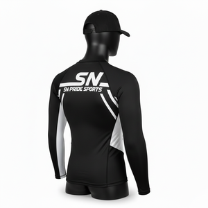 Camiseta de Protección Solar Personalizada para Hombre, Manga Larga, para Surf, de Poliéster/Nailon, Secado Rápido, Deportiva, para Natación, Suministro al por Mayor - Product Image 2