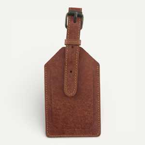 Premium Full Grain Leather Luggage Tags Privacy Flap Suitcase Name Tags Personalized Travel Bag Tags Logo LMP-0202 - Product Image 2