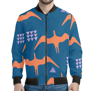 Chaqueta Bomber Ligera y Ecológica de Poliéster 100% con Estampado de Aves Marinas Hawaianas de las Islas Polinesias para Hombre, Personalizable con Logotipo - Product Image 3