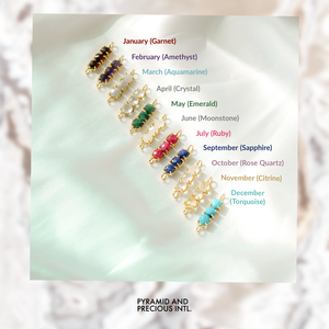 Pulsera de Plata de Ley 925 con Cuarzo Rosa, Piedra de Nacimiento |   Pulsera de Cadena con Dijes Personalizada con Tres Piedras Engastadas - Product Image 2