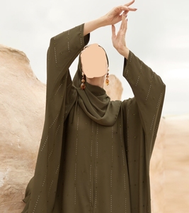 2026New Luxurious Women Kaftan Abaya Dress Handmade Turkish Floor Length Long Sleeve Soft Breathable Polyester Floral Loose Fit - Product Image 1