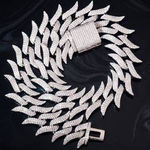 Cadena Cubana Miami con Diamantes Moissanite VVS1, Plata de Ley 925, Collar Estilo Hip Hop con Incrustaciones de Diamantes para Hombre - Product Image 1