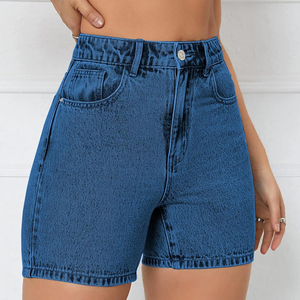 Compre los nuevos shorts de mezclilla para mujer de diseño moderno, de secado rápido, de algodón, cortos, de cintura media y peso ligero. - Product Image 3