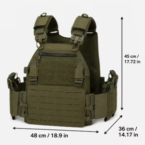 TRIBON SPORTS TS-<b>TV</b>-007 Tactical Vest Nylon Olive Green Internal Frame Arcuate Shoulder Strap Waterproof Hunting Utility Pockets - Product Image 3