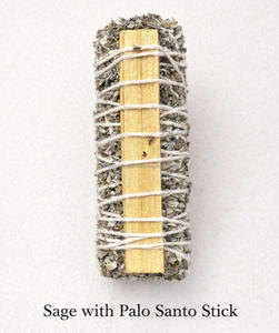 Venta al por Mayor de Palitos de Palo Santo de Cristal de Piedra Natural con Ramillete de Salvia Blanca para Decoración del Hogar - Product Image 1