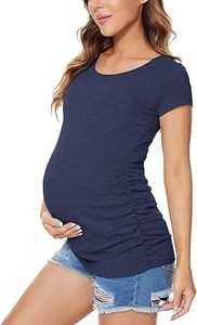 Camisetas de maternidad de alta calidad, personalizadas, para mujeres embarazadas, estilo holgado, informales, para entrenamiento, talla grande, 100% algodón, para chicas. - Product Image 2