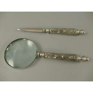 Abridor de cartas y lupa de plata grabados a mano, artículos náuticos de regalo, precio al por mayor - Product Image 2