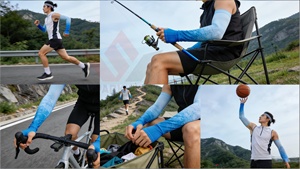 SPARKWELL INDUSTRIES Mangas de Ciclismo para Mujer de Spandex/Nylon con Orificio para el Pulgar, Logotipo Personalizado, Dobladillo Inferior con Impresión por Transferencia Térmica, Protección UV Solar - Product Image 6