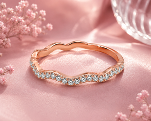 Anillo de compromiso de oro rosa con diamante para mujer, anillo de diamante de corte redondo cultivado en laboratorio en oro de 10K, 14K, 18K, plata 925, 935 - Product Image 1