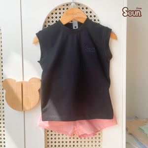 เสื้อยืดแขนกุดเด็กชายเด็กหญิง ผ้าฝ้าย ใส่สบายสำหรับฤดูร้อน ยืดได้ 4 ทิศทาง เสื้อกล้ามคุณภาพสูง ราคาโรงงานเวียดนาม - Product Image 2