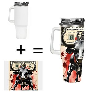 Vaso de Acero Inoxidable de 40oz con Diseño de Toro y Dinero para Uso Comercial - Product Image 1