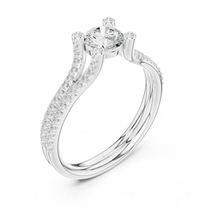 แหวนเพชรทรงกลมทองคำขาว 14K เพชรเพาะเลี้ยงสำหรับผู้หญิง แหวนสำหรับงานปาร์ตี้ เพชรเพาะเลี้ยงใหม่ - Product Image 6