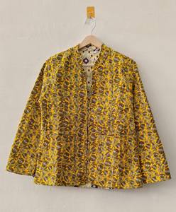 Chaqueta de Mujer Acolchada de Algodón con Estampado Floral y Bordado, Estilo Vintage, Reversible, Transpirable y Ecológica, Venta Caliente de Fábrica - Product Image 1