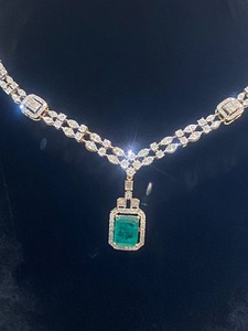 18K Two Tone Gold Round Baguette Cut Diamond Double Row Strand Chain Luxury <b>Statement</b> <b>Necklace</b> | Gift - Product Image 6