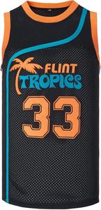 Maillot de basket-ball Moon 33 pour hommes, noir et orange, en maille, sans manches, respirant, personnalisé, impression de vêtements d'équipe - Product Image 2