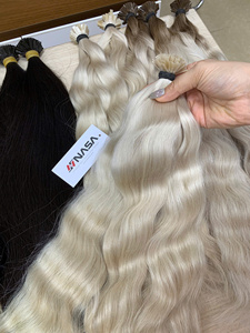 Extensions de cheveux humains vierges vietnamiens à pointes en kératine, super double drawn, couleur brun clair, 30 pouces - Product Image 5