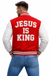 Chaqueta Universitaria Unisex con Cruz y Manos en Oración, Estilo Letterman, Personalizable, Impermeable y Ecológica - Product Image 5