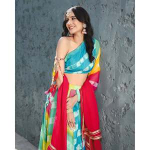 Conjunto de Lehenga sin Mangas para Mujer, Talla XS, Multicolor, Tela de Chifón, para Bodas y Diwali, Todas las Temporadas, Marca Alira - Product Image 5