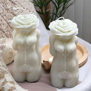 Moule en silicone pour bougie en gypse, décoration de bougie aromathérapeutique à la rose humaine - Product Image 2