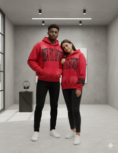 REX FIT SPORTS <b>Men</b> Oversized Hooded <b>Sweatshirt</b> <b>Red</b> Cotton French Terry Pocket Design Comfortable Size Custom Casual Autumn Wear - Product Image 4