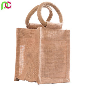Sac porte-bouteille en jute fait main avec bandoulière réglable pour l'extérieur et la salle de sport - Product Image 2